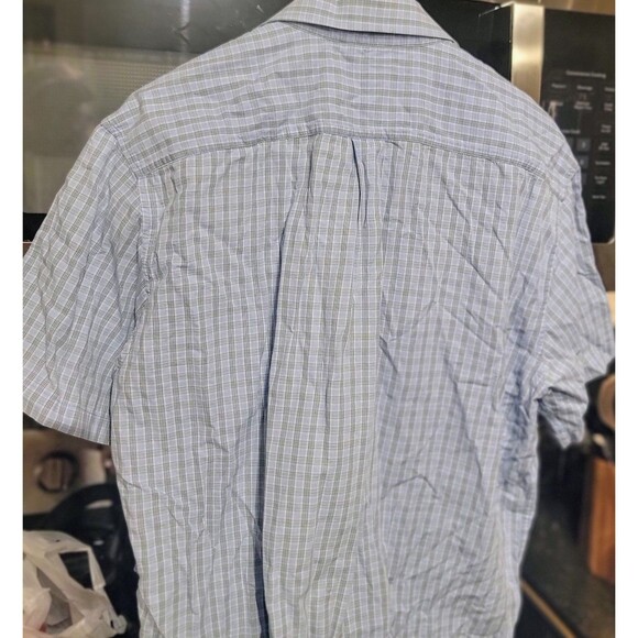 Men's Casual Soft Cotton Twill Light Blue Short Slve Bttn Dn Metro Exchange XL - Picture 12 of 16